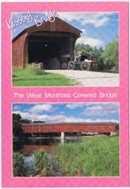 Postcard Kissing Bridge West Montrose Covered Bridge Ontario 4 1/2&quot; x 6 1/2&quot; - £3.08 GBP