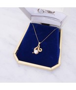Gold Akoya Cultured Pearl Pendant Necklace 14K 6 MM Pearl Fancy Brushed ... - $259.30 CAD