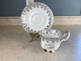 Royal Albert Silver Wedding Anniversary  Fine Bone China Tea Cup And Sau... - $14.84