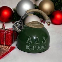 Rae Dunn &quot;Holly Jolly&quot; Tea Kettle 2.5 Quart Dark Green Christmas Holiday... - £36.66 GBP