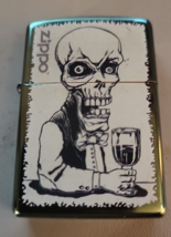 2015 Skeleton Bartender Zippo Lighter Green Polished Skull Pick Your Poison EUC  - $14.84