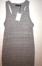 New Womens NWT Sleeveless Maxi Dress Gray White XL Adrienne Vittadini Rayon Tank - £101.78 GBP
