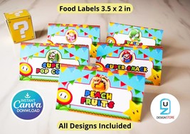 Food Labels Mario | Instant Digital Download | different characters | Pr... - £2.97 GBP