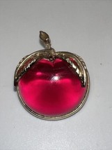 Sarah Coventry Vintage Lucite Cherry Brooch Red Purple and Gold Tone - £15.68 GBP
