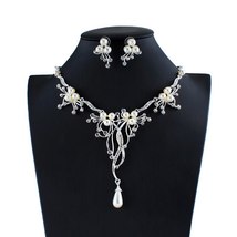 Jiayijiaduo Imitation  gold color necklace set earrings women's wedding jewelry  - £24.62 GBP