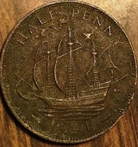 1941 Uk Great Britain Half Penny - £1.27 GBP