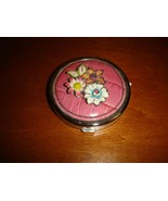 Brighton Enamel Floral Compact Mirror Leather &amp; Silver  - €41,14 EUR
