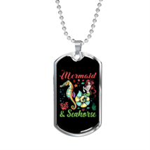 Camper Necklace Mermaid And Seahorse Necklace Stainless Steel or 18k Gold Dog T - £37.92 GBP+