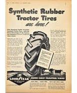 1943 GOOD YEAR - TRACTOR TIRES - SYNTHETIC-SURE GRIP AUTO-Vintage Print ... - $16.23 CAD