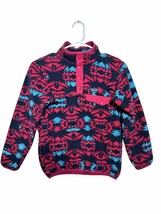 Patgonia Synchilla  Snap Jacket Girls Pink Aztec Youth Medium 10  Pullover- AC - £18.37 GBP