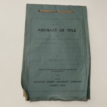 Abstract Of Title Houston County Abstract Company Crockett TX 1947 65 Pages - £27.12 GBP