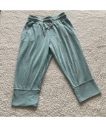 Nike Cropped Sweats, Size Large, Cotton Blend, Pockets, Drawstring, Aqua - £14.94 GBP