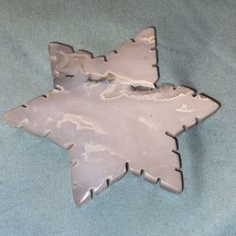 Star Snowflake  Shape Crystal Stone Gray &amp; Tan Agate  2.5” H X 2.75” W - £7.46 GBP