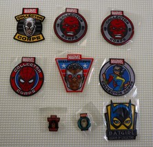 9 Funko patches and pins: Spider-man,Iron Man,Falcon,Ms Marvel,Batgirl,Ant-Man - £20.13 GBP
