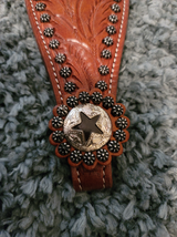 Hair On Star Cutout Leather Bronc Noseband image 2