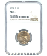1942-D 5C Jefferson Nickel Graded by NGC as MS66 - $153.85 CAD