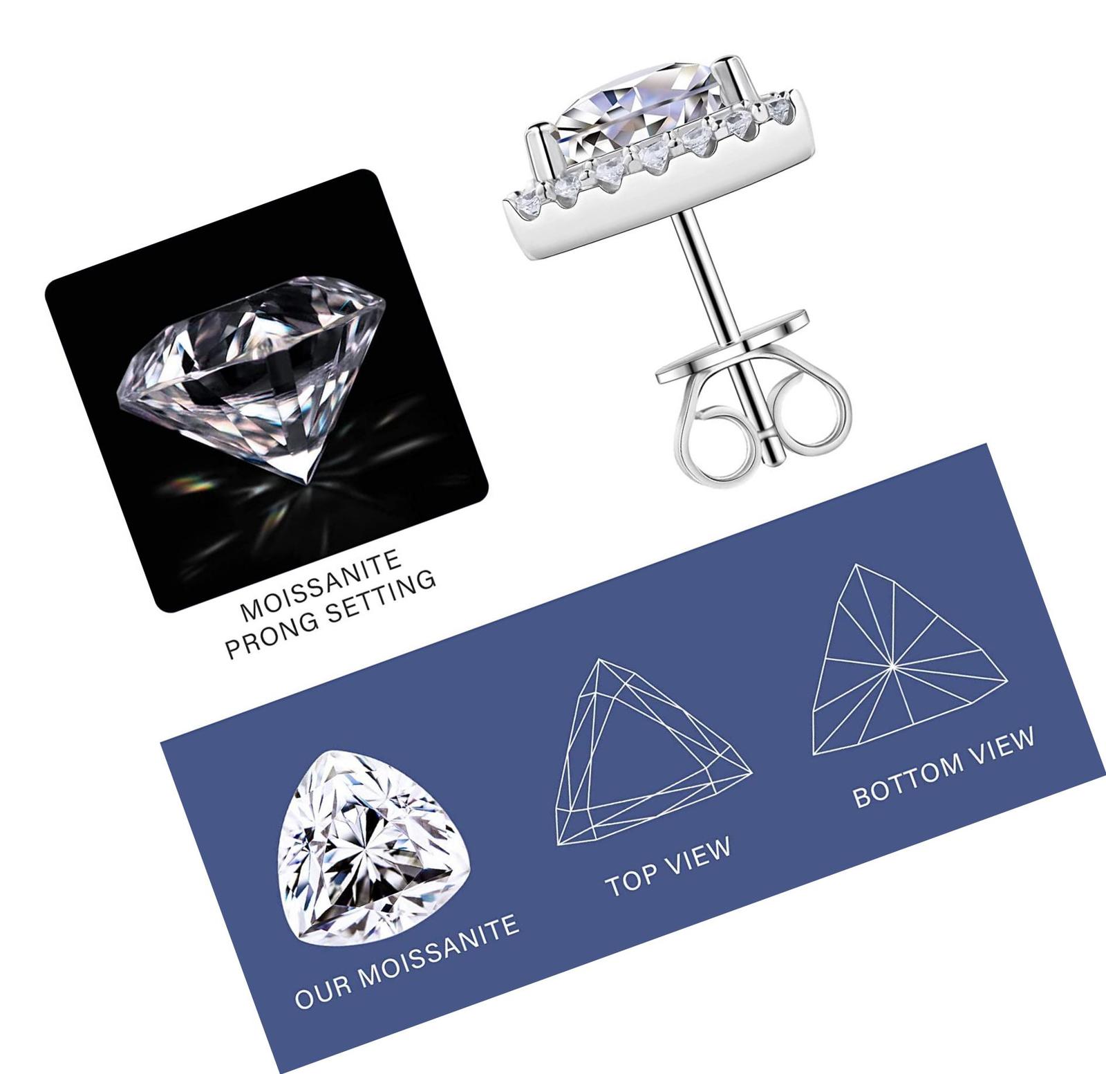 Diamond Earrings Studs,HOLYCOME 1/2Carat Diamond Item image 4