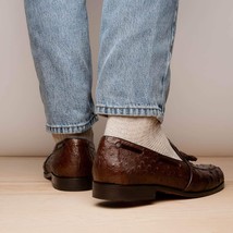 Aubiere Genuine Ostrich Quill Dress Tassel Loafers Brown image 8