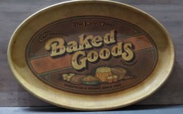 Vintage 1979 Lovin Oven Baked Goods Metal Serving Tray Oval Brown 16.5&#39;&#39; - $23.04