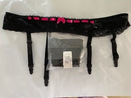 LACE GARTER BELT &amp; THIGH HI STOCKINGS SET SIZE LARGE 10-14 - £11.52 GBP