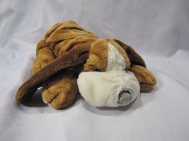 Vintage Prestige Toy Stuffed Plush Puppy Dog Bulldog Shar Pei Brown White 1985 - £21.78 GBP