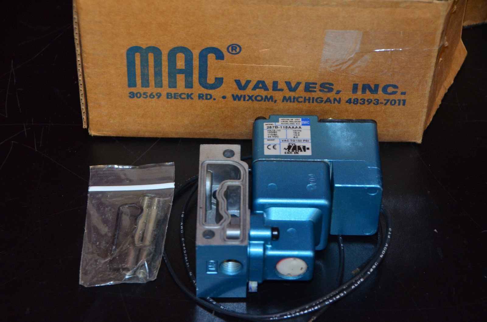 MAC VALVES 287B-118AAAA SOLENOID VALVE NIB - $67.50