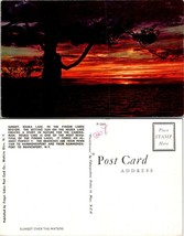 New York(NY) Keuka Lake Finger Lakes Tree Outline Sunset Dusk Vintage Po... - $9.40