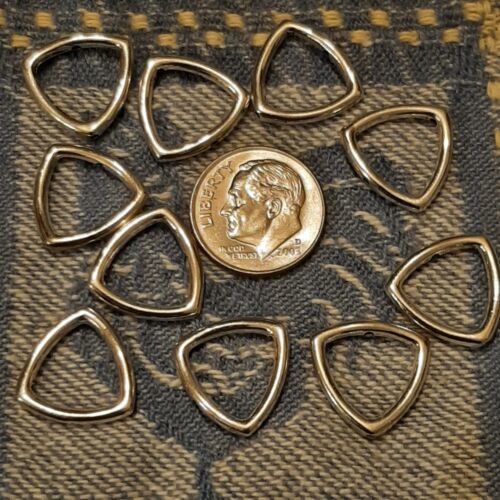 15mm Pewter Triangle Bead Frames (10) Lead-safe - $1.78