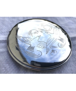 Large Sterling Compact Birds Pattern Vintage 3” Wide Large Monogrammed V... - $135.35