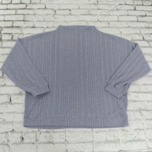 Hello Nite Sweater Womens XL Blue Marled Mock Neck Ribbed Stretch Pullover - £15.90 GBP