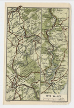 1924 Original Vintage Map Of Wye Valley / England - £18.04 GBP