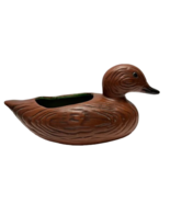 Vtg Decorative Brown Ceramic Duck Planter Container Figurine Stamped &quot;US... - £23.42 GBP