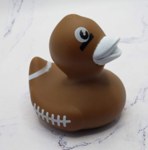 Rubber Duck 2” Brown Football Playing  Rubber Duckie Bath Pool Toy Ducky - $2.96