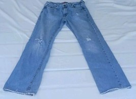 Aeropostale Straight Jeans Sz Tag 32x34 (32x32.5) Medium Wash Distressed... - £9.33 GBP