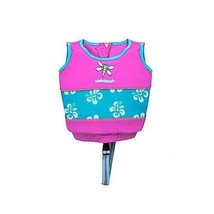 Toddler girls swim vest 2-4 years up to 33 lb floral pink blue swimming training - £11.98 GBP