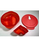 Tupperware 3859A-2 ( 3 Piece) Crystal Ware Divided Dish Lid + Cold Cup M... - £14.15 GBP