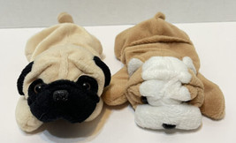 Vintage TY Beanie Babies Plush Dogs 1996 Wrinkles and 1996 Pugsly Lot 2 ... - $8.64