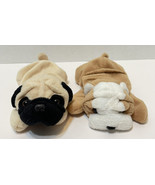 Vintage TY Beanie Babies Plush Dogs 1996 Wrinkles and 1996 Pugsly Lot 2 ... - $8.64