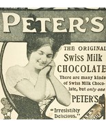 1904 Peter&#39;s Swiss Milk Chocolate Advertisement Antique Food Ephemera 3.... - $11.73