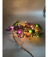 Halloween Strand of Purple Lights with 13 Plastic Oversized Spider Covers - $11.30