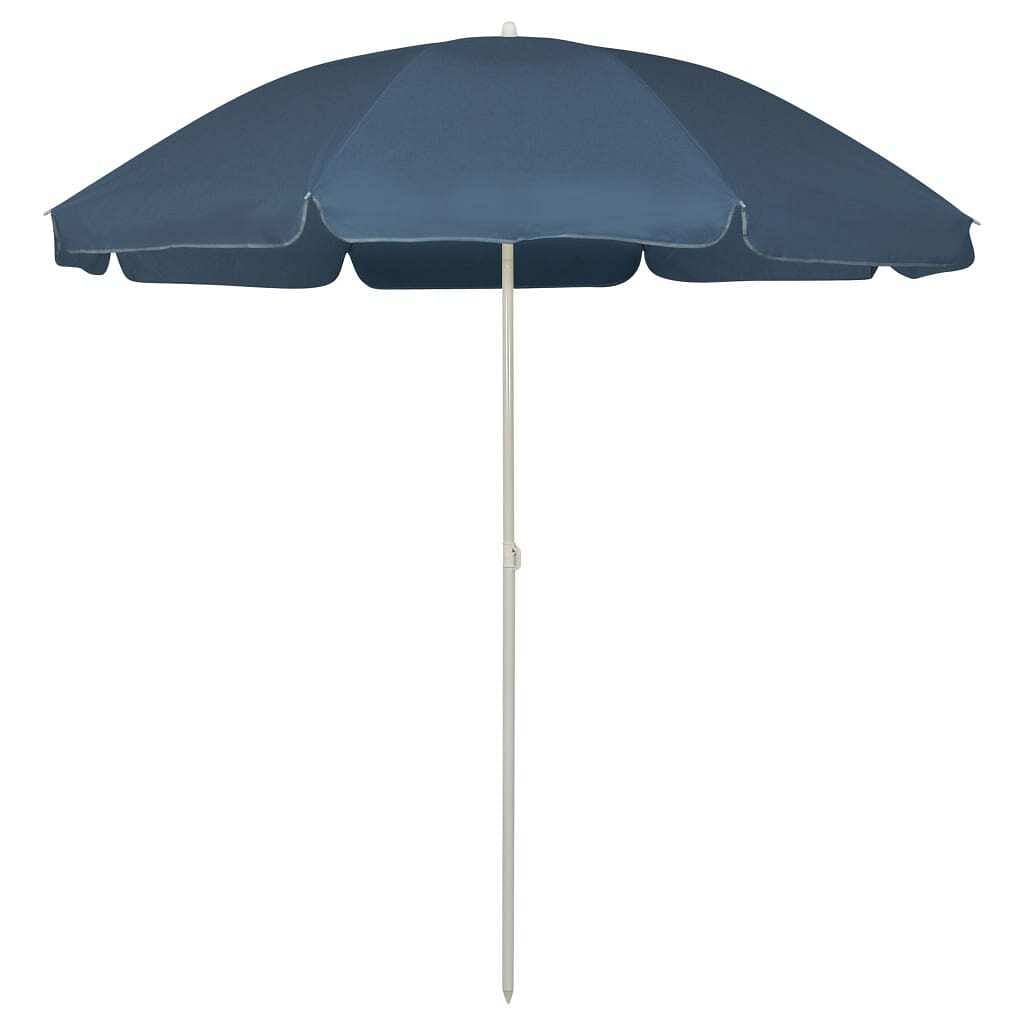 vidaXL Beach Parasol Blue Polyester Medium Tiltable Beach Parasol - $68.85