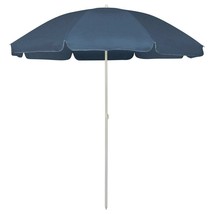 vidaXL Beach Parasol Blue Polyester Medium Tiltable Beach Parasol - €61,24 EUR
