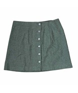 Banana Republic Wool Blend A-Lined Button Up Mini Skirt Women Size 12 Gray - $16.96