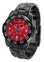 Wisconsin Badgers Licensed Ncaa Men Fantom Anochrome Watch and Dog Tag - £72.14 GBP