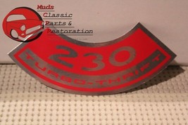 66 Nova Chevy II Chevelle Base Engine 230 Turbo Thrift Air Cleaner Decal - $10.97