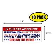 10 PACK 3.375&quot;x9&quot; In This Car We Believe Sticker Decal Humor Funny Gift ... - £10.46 GBP
