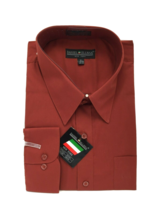 Daniel Ellissa Men&#39;s Brick Dress Shirt Convertible Cuff Pocket Sizes 16.... - $29.99