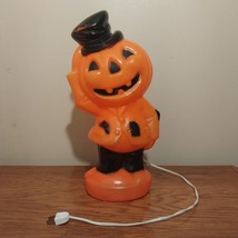 Vintage 1969 Empire Halloween Blow Mold Pumpkin Jack O Lantern Scarecrow Hobo - £43.46 GBP
