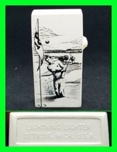 Unfired VERY RARE Vintage Golf Theme Pipe Lighter ~ Lightning Lighter Detroit MI - £74.30 GBP