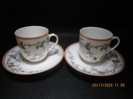Limoges Déposé H &amp; C coffee cups  pair Cup Saucer Gold Flowers Antique[60k] - £43.02 GBP